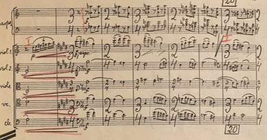 Bartók's handwritten score for Hungarian Folk Songs © De Agostini/A. Dagli Orti/The Bridgeman Picture Library