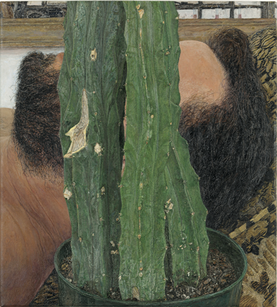 Head and Plant, 2009–10, oil on canvas, 11? × 10? © Ellen Altfest