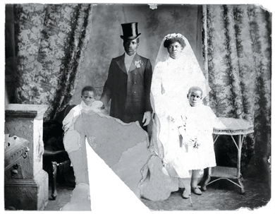 “Ephraim Maloyi’s wedding portrait,” c. 1890 (photographer unknown). From Santu Mofokeng’s series The Black Photo Album/Look at Me: 1890–1950, 1997. Courtesy The Walther Collection and Lunetta Bartz, MAKER, Johannesburg