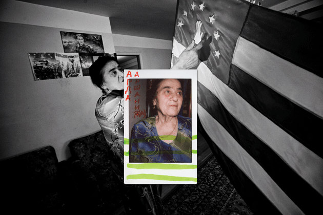 Portrait of Arda Arshaniya-Ardzinba, who sewed the first Abkhazian flag