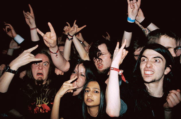 The audience at Inferno Festival, Ohio. Photograph by Peter Beste, from his monograph True Norwegian Black Metal, published by Vice