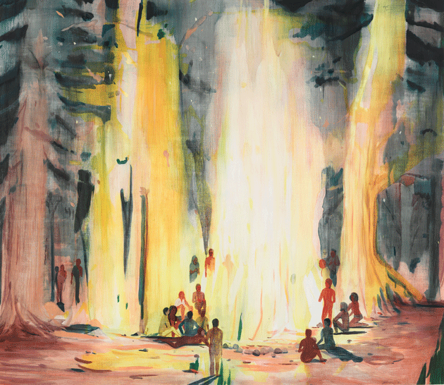 Firepeople, a painting by Jules de Balincourt