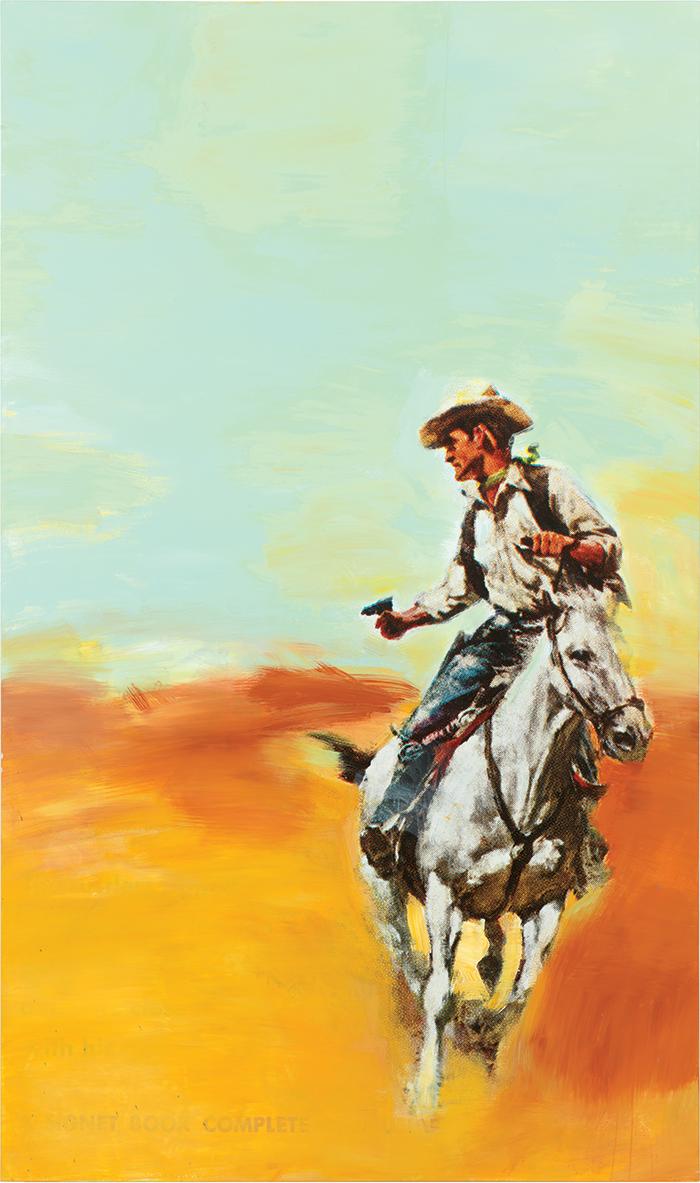 Untitled (Cowboy) (detail), a painting by Richard Prince, whose work was on view in October at Gagosian Gallery in New York City © The artist. Courtesy Gagosian Gallery