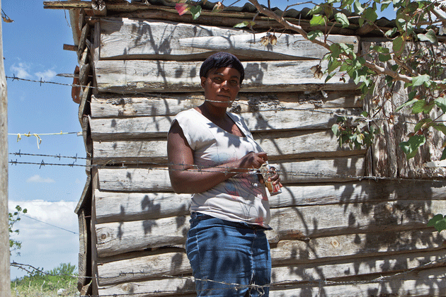 Guerline Laurent, twenty-five, and her husband have lived in Ranchadero, a Dominican town near the border with Haiti, for six years. Photograph by Pierre Michel Jean.