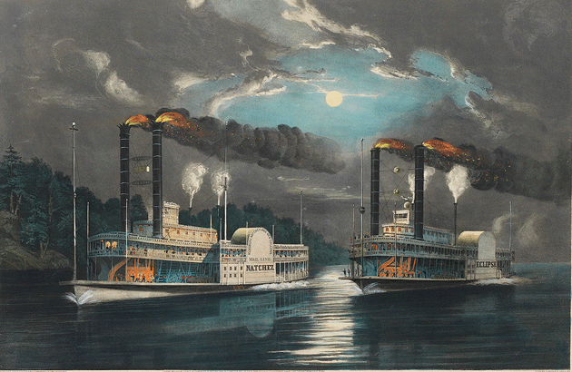 A Midnight Race on the Mississippi, based on a sketch by H. D. Manning © The Museum of the City of New York/ Art Resource, New York City.