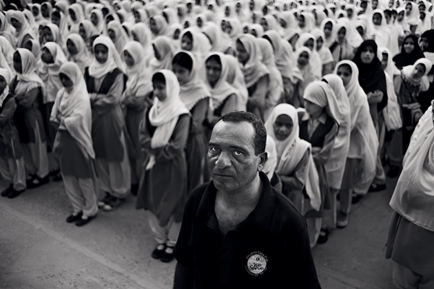 Habib Hasan at a girls’ school run by the Lyari Resource Centre