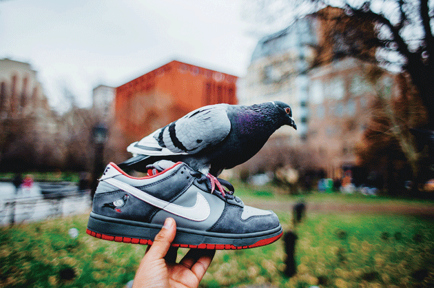 Dunk Low Pro SB Pigeon, 2005, by Nike x Staple Design. Photograph by @insighting. Courtesy American Federation of Arts