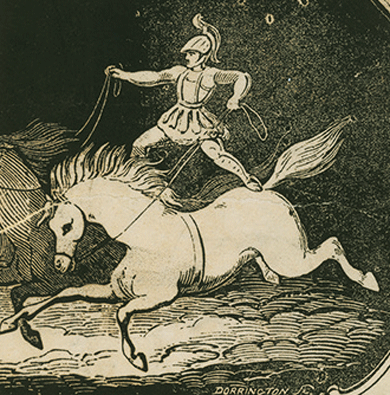 Engraving of acrobatic horse riding, nineteenth century © Look and Learn/Peter Jackson Collection