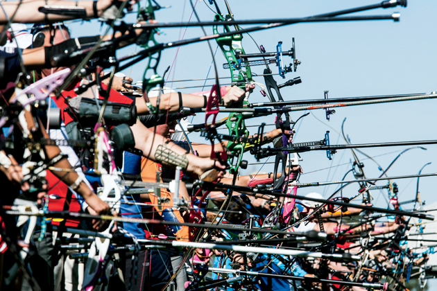 Photographs from the second round of the U.S. Olympic trials for archery, April 17 –21, 2016, in Chula Vista, California, by Benjamin Lowy