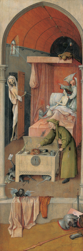 Death and the Miser, c. 1485–90. Courtesy National Gallery of Art, Washington, D.C., and the Bosch Research and Conservation Project