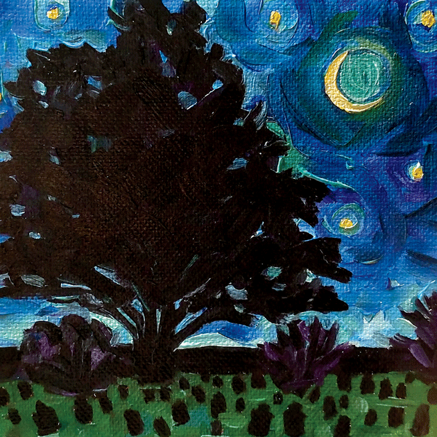 Crescent Moon over the East End Cemetery, by Elizabeth Fraser. Courtesy the artist. Bottom