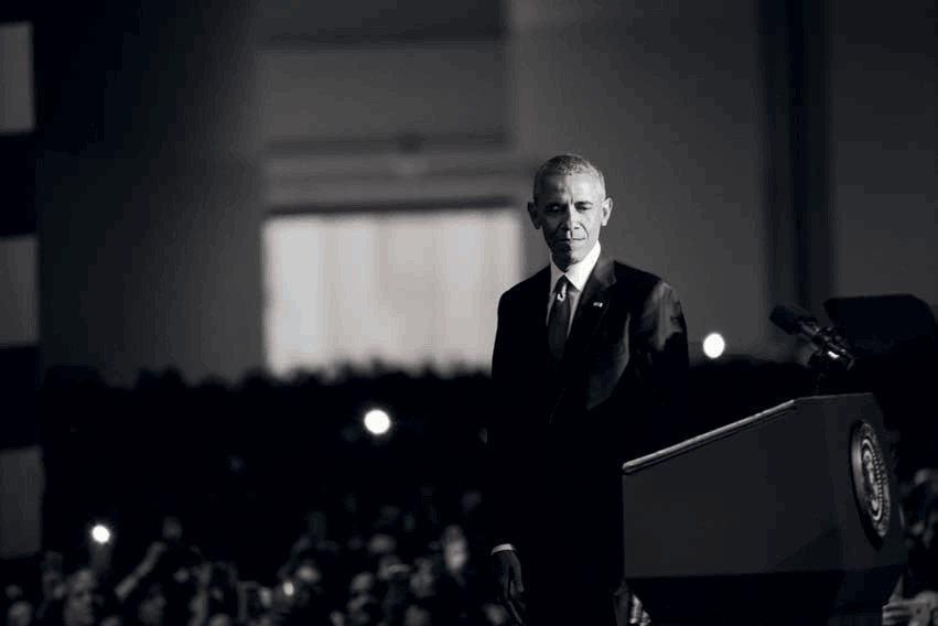 President Barack Obama at his farewell address, Chicago, January 10, 2017.