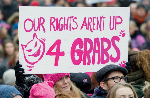 At the Women’s March in Montreal © Graham Hughes/The Canadian Press via AP Images