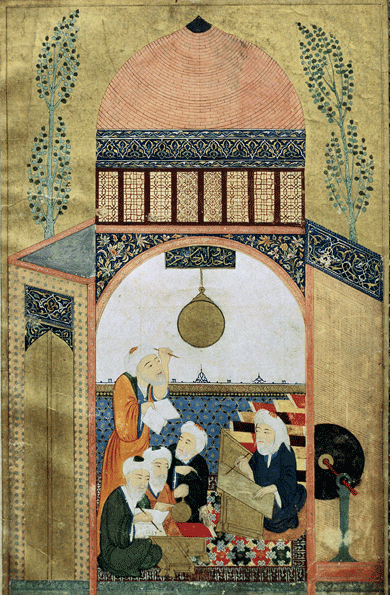 The Astronomy Lesson, ink and gold on vellum, Ottoman Empire, fifteenth century © Leemage/Bridgeman Images