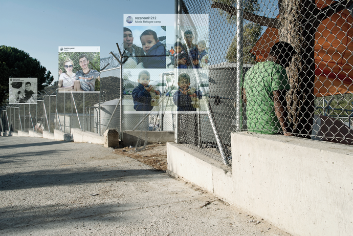 Moria refugee camp, Lesbos, 39°08’08.2" N, 26°30’14.2" E, a still from Traces of Exile © Tomas van Houtryve/VII