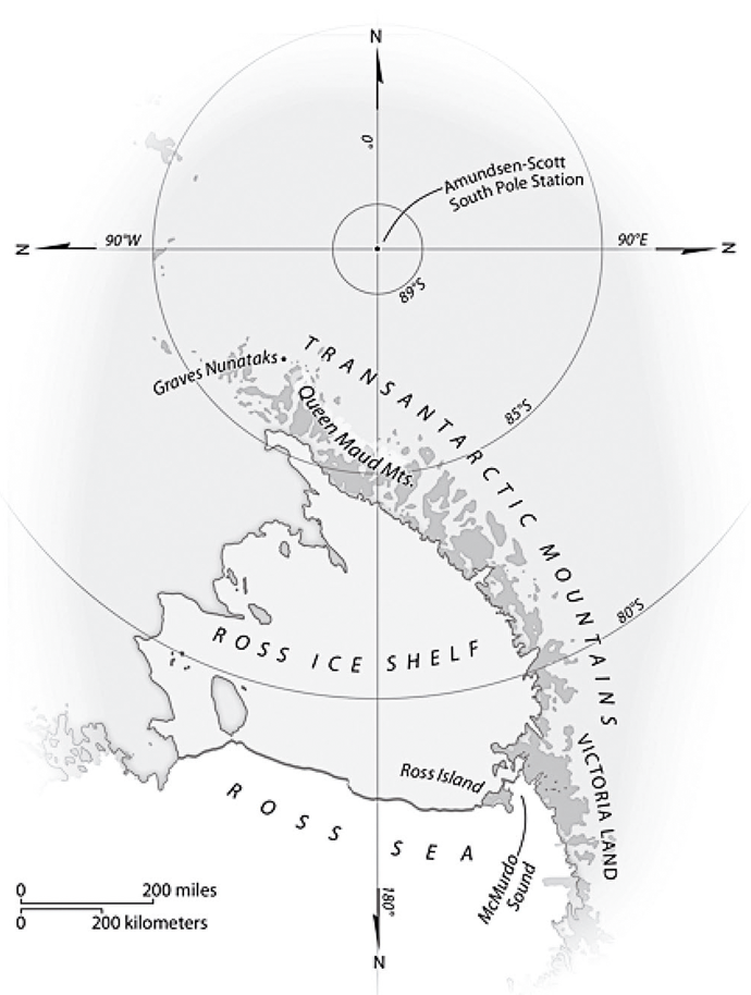 Map of Ross Ice Shelf region © David Lindroth, Inc.