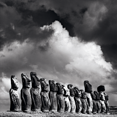 “Moai, Study 16, Ahu Tongariki, Easter Island,” by Michael Kenna © The artist. Courtesy Robert Mann Gallery, New York City