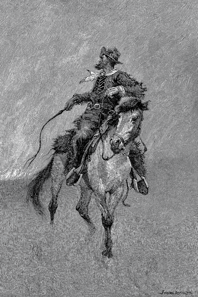 An illustration by Frederic Remington, which appeared in the July 1891 issue of Harper’s Magazine