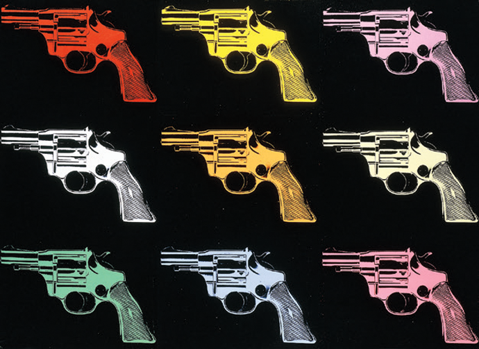 Guns, by Andy Warhol. Private Collection © 2019 The Andy Warhol Foundation for the Visual Arts, Inc./Artists Rights Society (ARS), New York City/Christie’s Images/Bridgeman Images