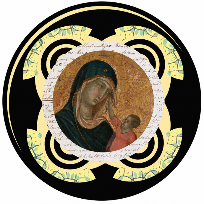 Illustration by Steven Dana. Source painting: Madonna and Child (detail), by Duccio di Buoninsegna. Courtesy The Metropolitan Museum of Art, New York City