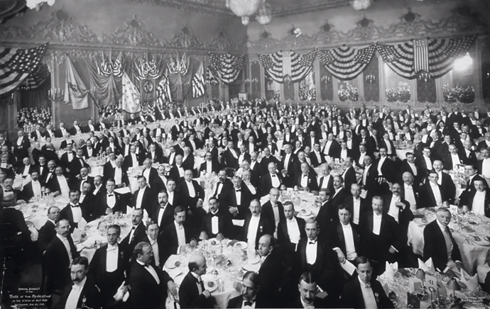 Sons of the Revolution at Delmonico’s, in New York City, 1906, by George R. Lawrence Co. Courtesy Library of Congress.