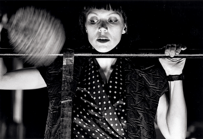 Kate Valk in Brace Up!, 1991. Photograph © Mary Gearhart. Courtesy the Wooster Group