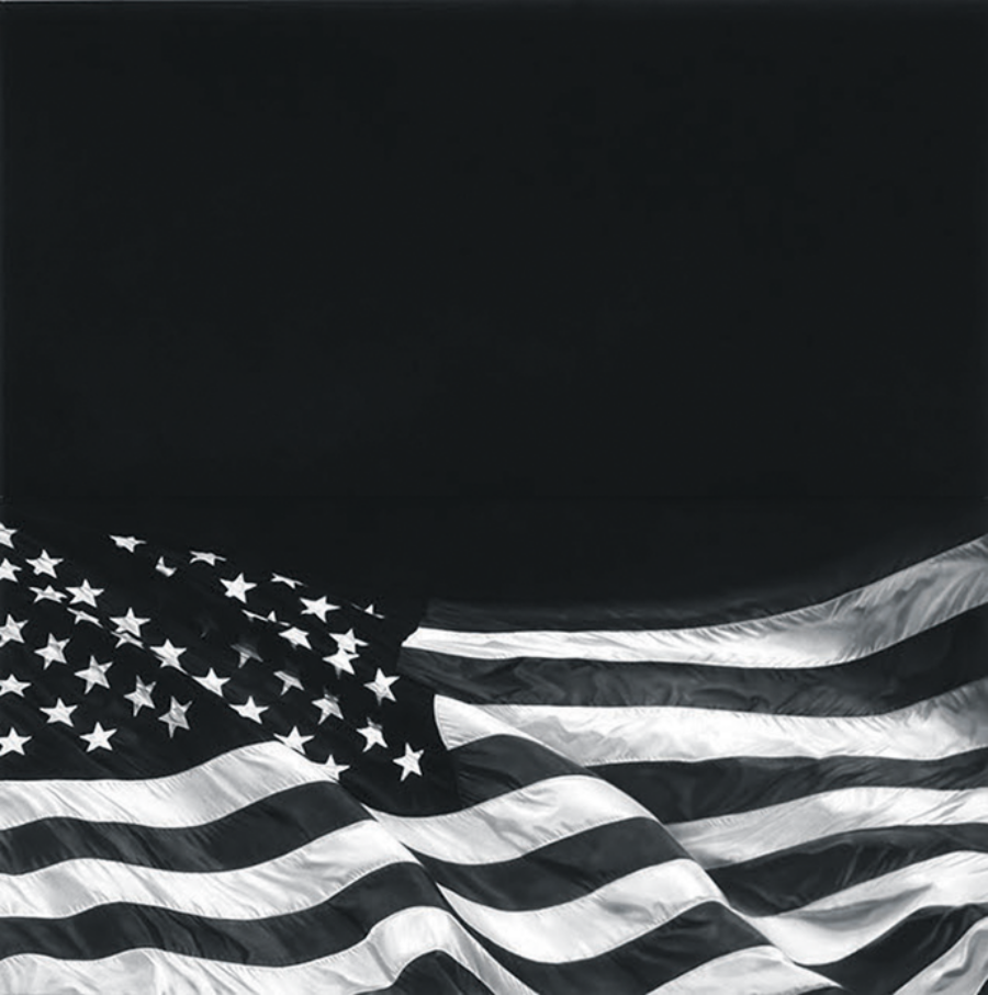 The Last Flag (Dedicated to Howard Zinn), a charcoal drawing by Robert Longo