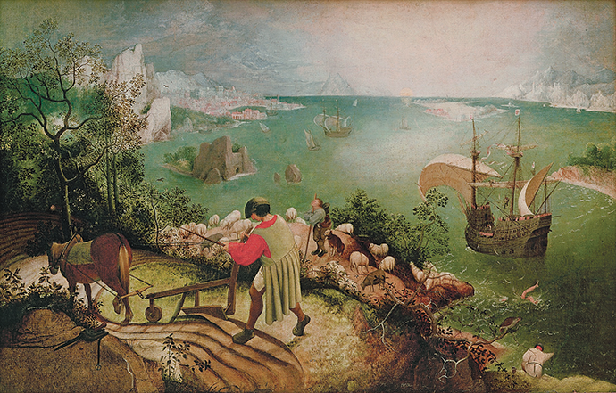Landscape with the Fall of Icarus, by Pieter Bruegel the Elder. Courtesy the Royal Museums of Fine Arts of Belgium, Brussels