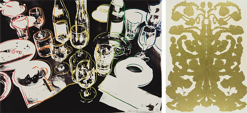 Left: After the Party, 1979, by Andy Warhol. Courtesy Phillips; Right: Rorschach, 1984, by Andy Warhol © The Museum of Modern Art/SCALA/Art Resource, New York City. Both © 2020 The Andy Warhol Foundation for the Visual Arts, Inc./Artists Rights Society, New York City