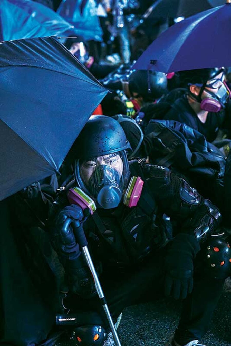 Frontline protesters in Causeway Bay, Hong Kong, August 31, 2019 © An Rong Xu/ Redux.