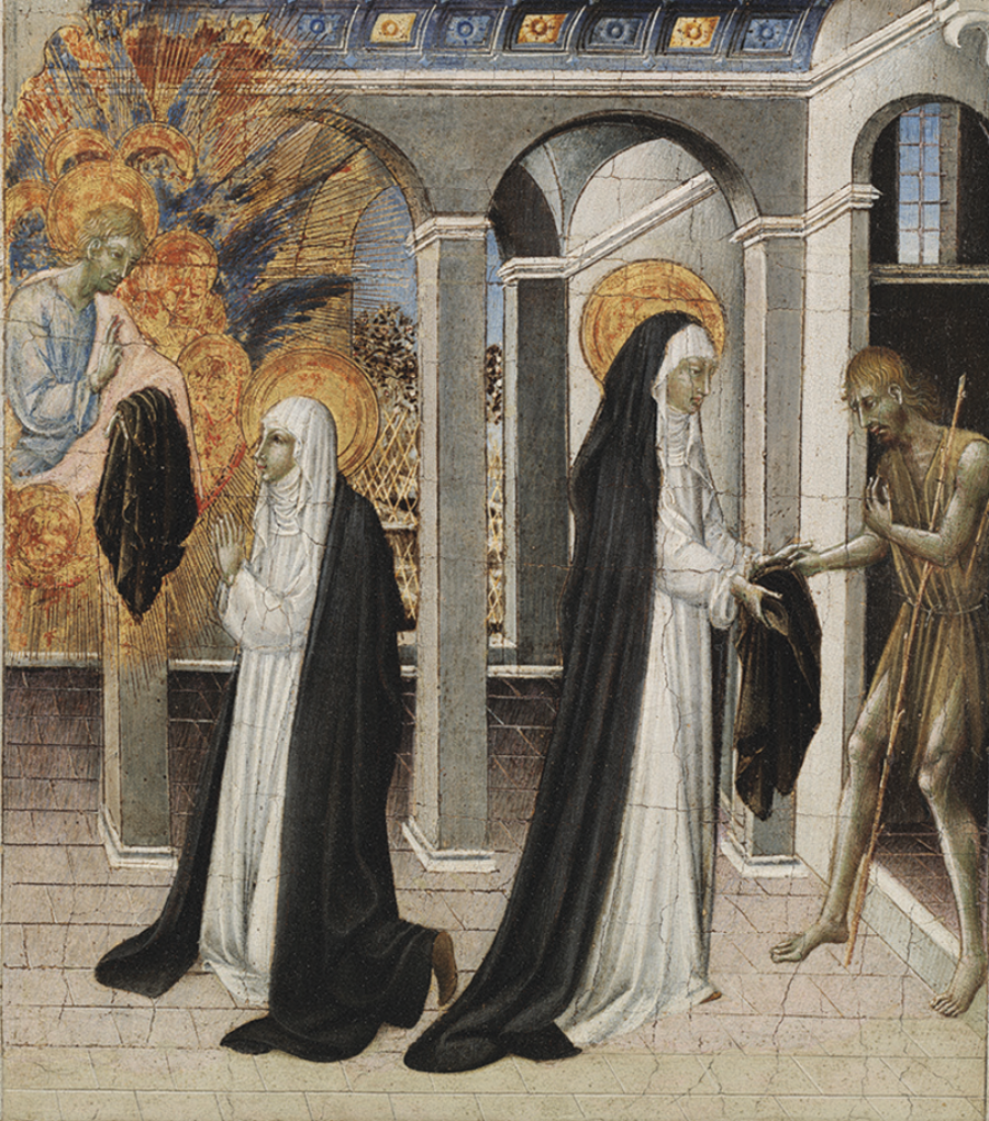 St. Catherine of Siena and the Beggar (detail), circa 1460, by Giovanni di Paolo © Heritage Images/akg-images