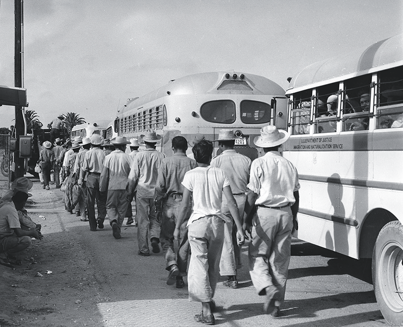 Braceros at a detention center in McAllen, Texas, early 1950s. Courtesy Special Collections, University of Texas at Arlington Libraries