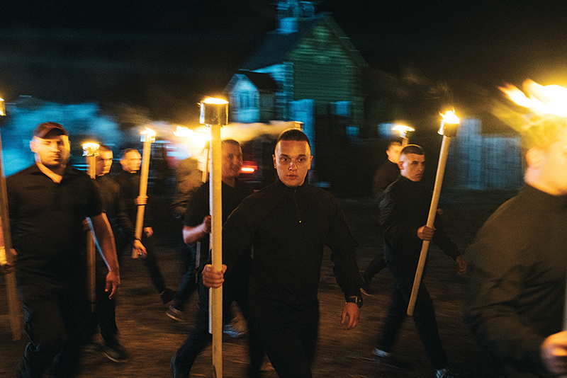 Azov members and supporters at the Young Flame Festival, organized by the National Corps, outside Kyiv, August 2019 © Maxim Dondyuk