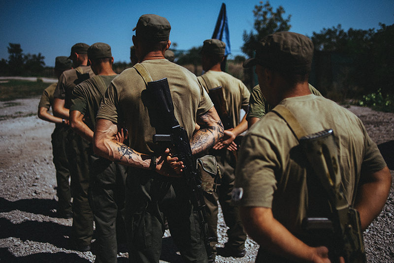Azov recruits at basic training in Mariupol, Ukraine, August 2019 © Maxim Dondyuk