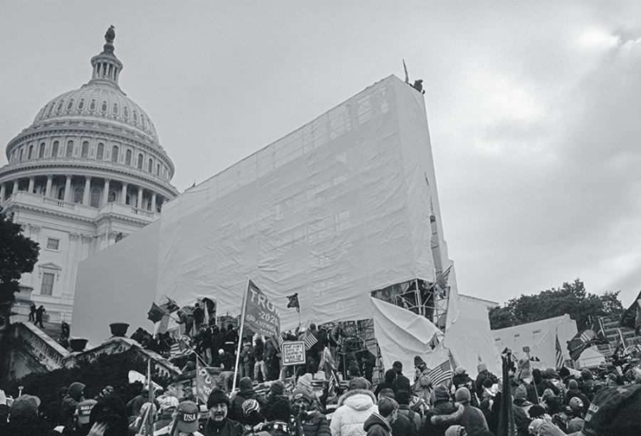 Insurrectionists outside the U.S. Capitol, January 6, 2021 (detail) © Victor J. Blue