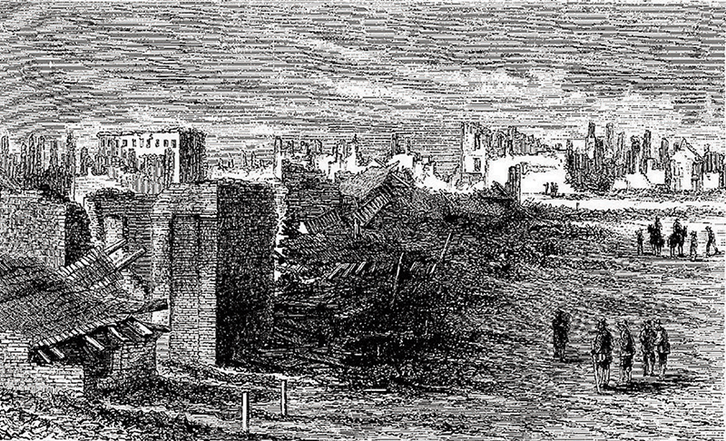 Atlanta in ruins. Originally published in the October 1865 issue of Harper’s Magazine