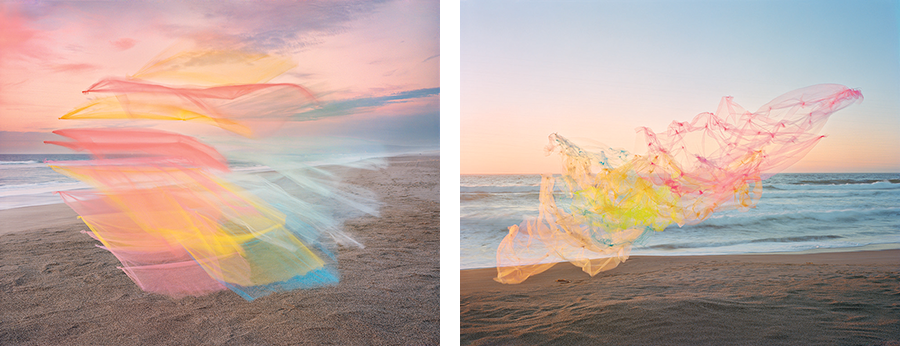 “Tulle no. 23” and “Tulle no. 18,” photographs by Thomas Jackson, from the series Point Reyes National Seashore, California, 2020. Jackson’s work was on view in June at Jackson Fine Art, in Atlanta. Courtesy the artist and Jackson Fine Art, Atlanta