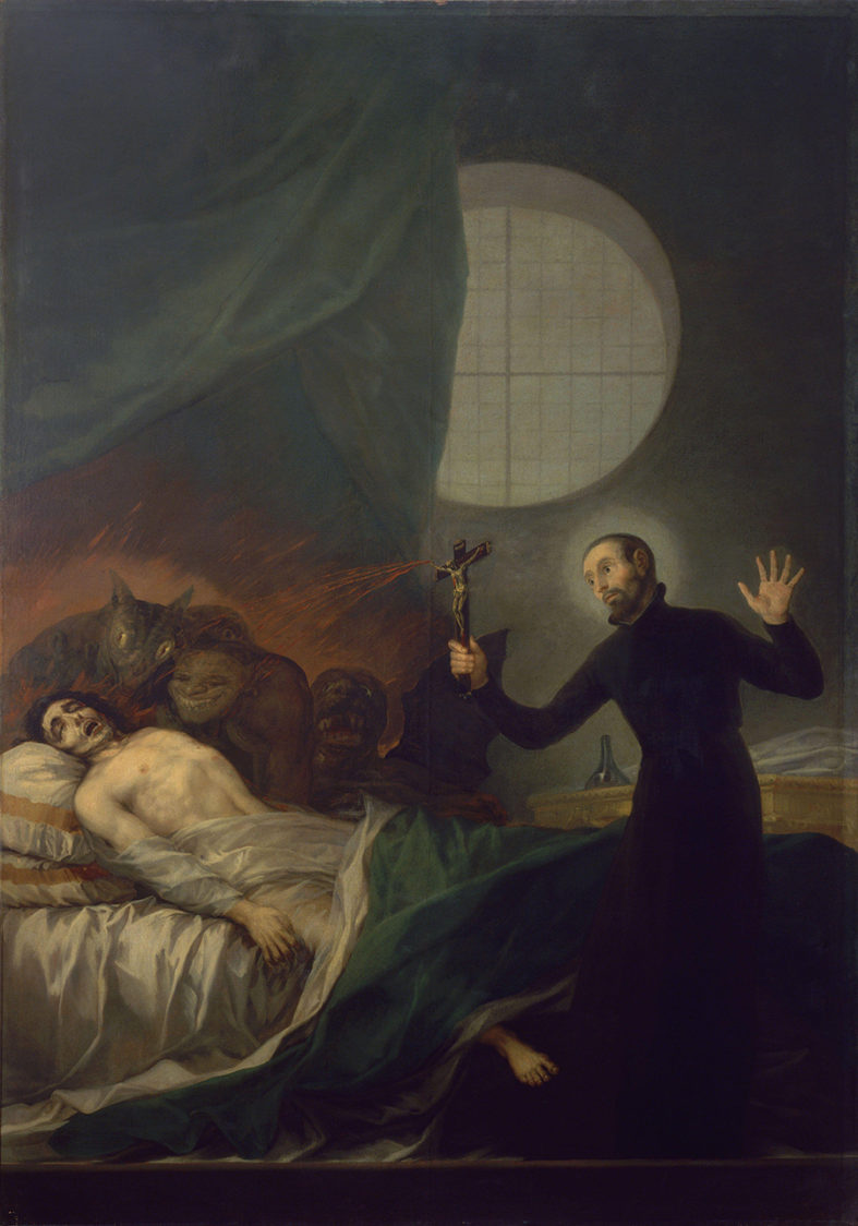 San Francisco de Borja Exorcizing an Evil Spirit from an Impenitent Dying Man, by Francisco Goya © Album/Alamy