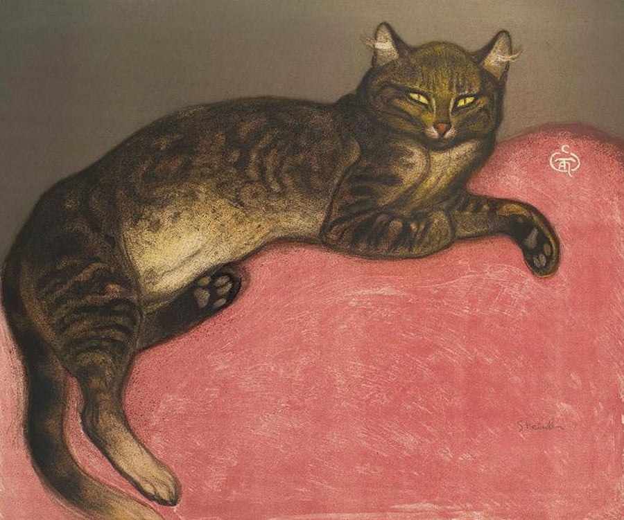 Winter, Cat on a Cushion, by Théophile Alexandre Steinlen. Courtesy the New York Public Library Digital Collections