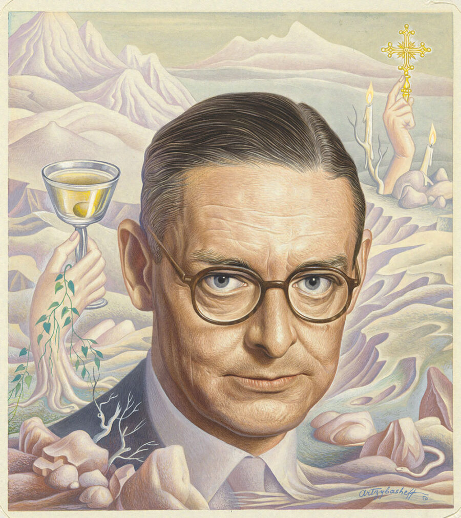 T. S. Eliot, by Boris Artzybasheff, from the March 6, 1950, cover of Time magazine Courtesy Yale University Art Gallery, New Haven, Connecticut. Bequest of the artist