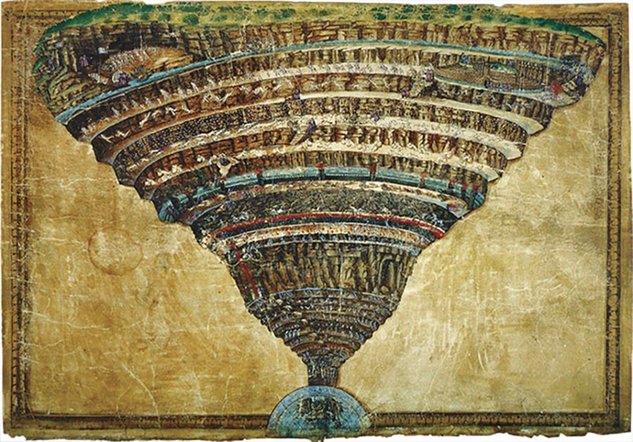 The Map of Hell, by Sandro Botticelli. Courtesy the Vatican Library