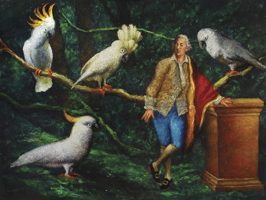 Giacomo Girolamo Casanova In Selva, by Oleksandr Roytburd, whose work is on view this month in the exhibition Painting in Excess: Kyiv’s Art Revival, 1985–1993, at the Coral Gables Museum, in Miami © The Estate of Oleksandr Roytburd