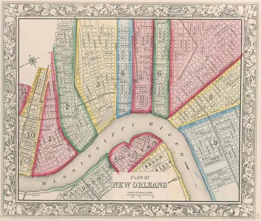 A map of New Orleans, 1863. Courtesy New York Public Library