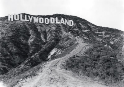 Hollywoodland sign, 1923 © Stephen and Christy McAvoy Family Trust. Courtesy Hollywood Photographs