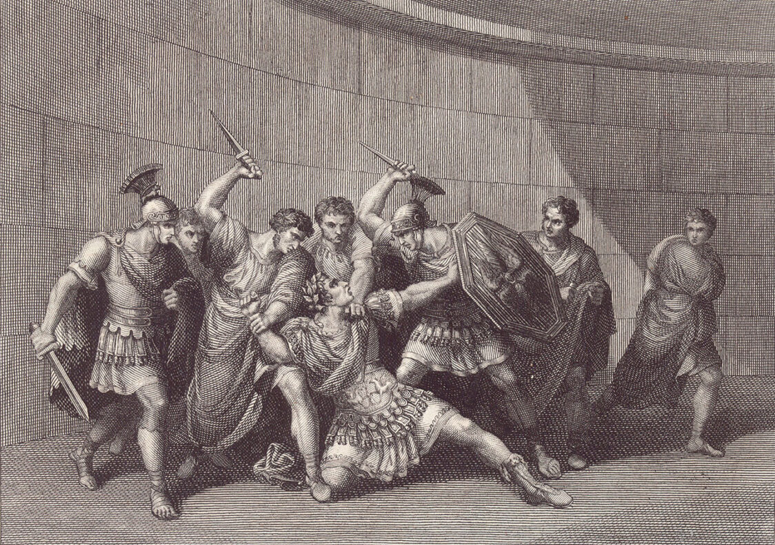<em>Death of Caligula,</em> an etching by G. Mochetti after a drawing by Bartolomeo Pinelli, 1810 © akg-images
