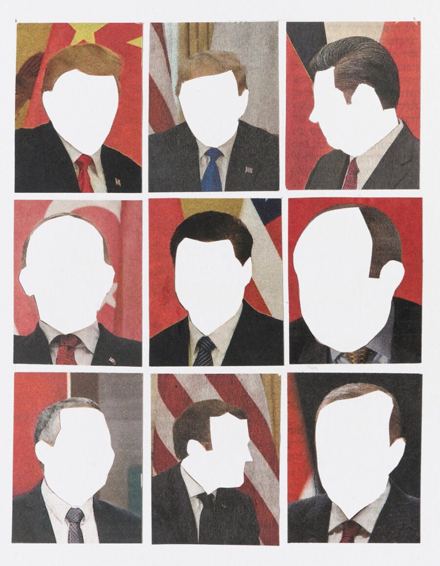 A collage by Liat Elbling, from the series Men in Suits © The artist