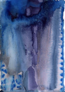 The watercolor on this page is a response to the AI continuation of Claude McKay’s poem “A Memory of June.”