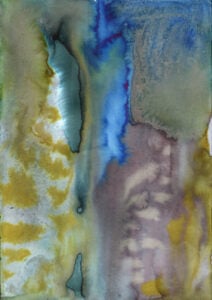 This watercolor is a response to the AI continuation of Walt Whitman’s poem “Salut au Monde!”