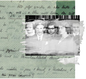 Source images: Detail of a letter by Gottfried Ballin and a photograph of employees at Lengfeld’s. Courtesy the author