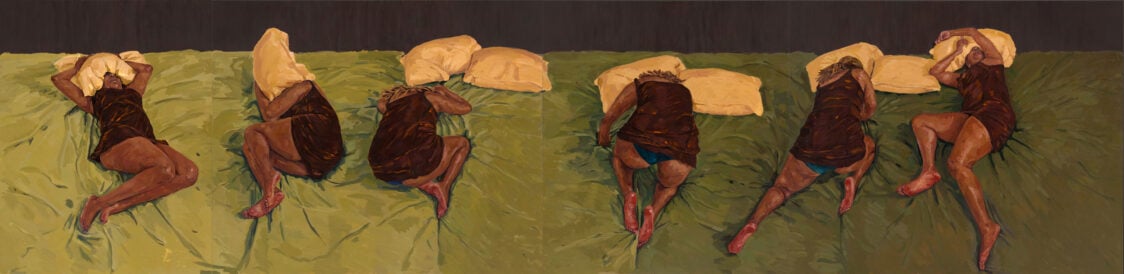 <em>Untangling Yarn (Bedimmed Boundaries),</em> by Wangari Mathenge, whose work was on view last month atNicola Vassell Gallery, in New York City © Wangari Mathenge. Courtesy the artist and Nicola Vassell Gallery, New York City